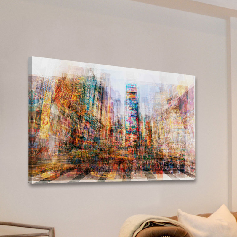 «New York Times Sq» par Chris Albert - impression sur toile tendue, H 12 po x l 18 po x 1,5 po