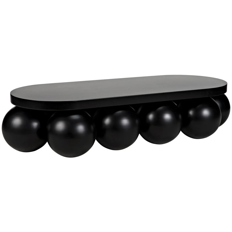 Noir Lambreta 74" Oval Black Metal Coffee Table
