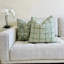 Housse de coussin en tissu écossais vert-101081535