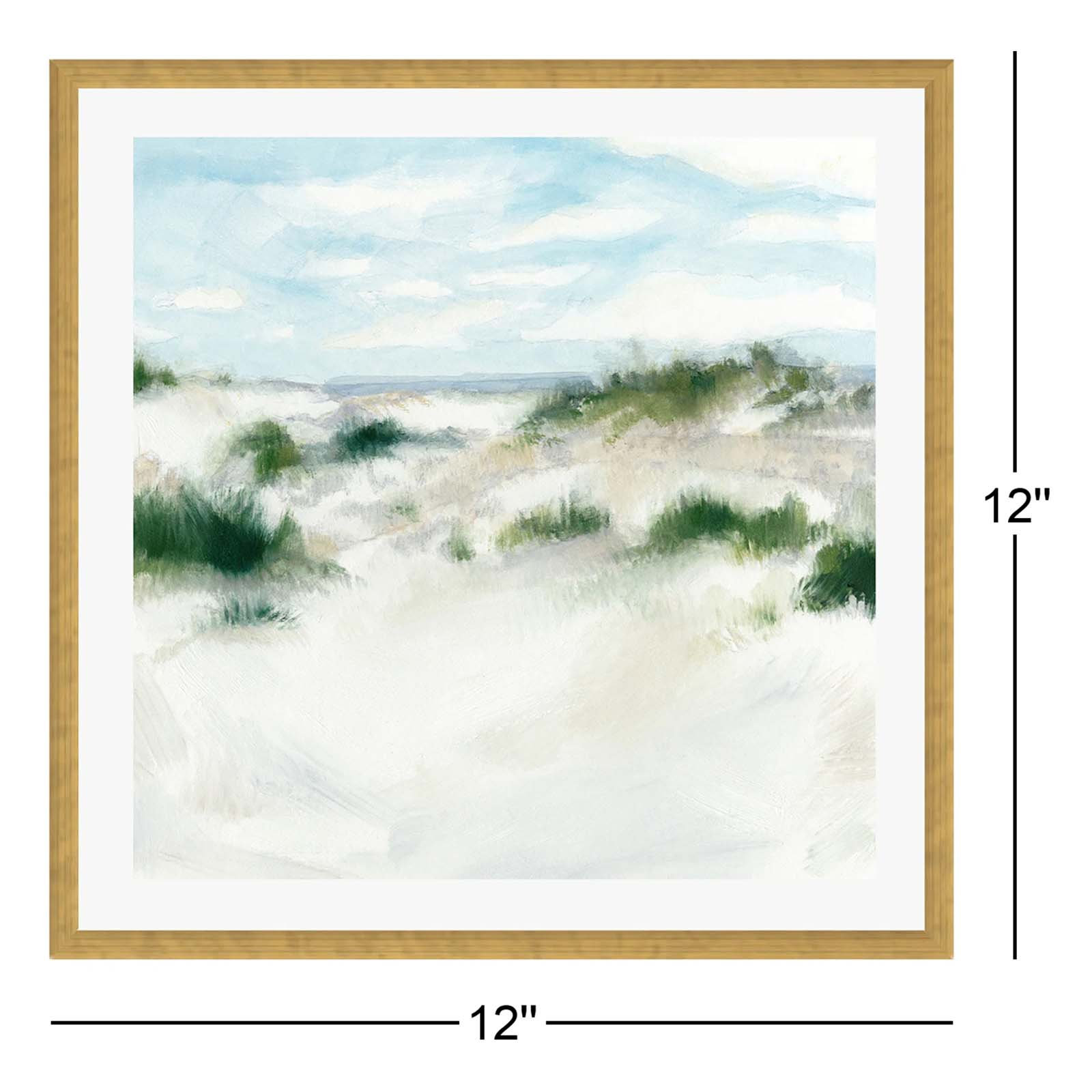 White Sands I by Megan Meagher, 12"H x 12"W, Gold