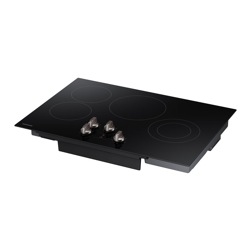 30" Black Ceramic Electric Cooktop with 4 Burners