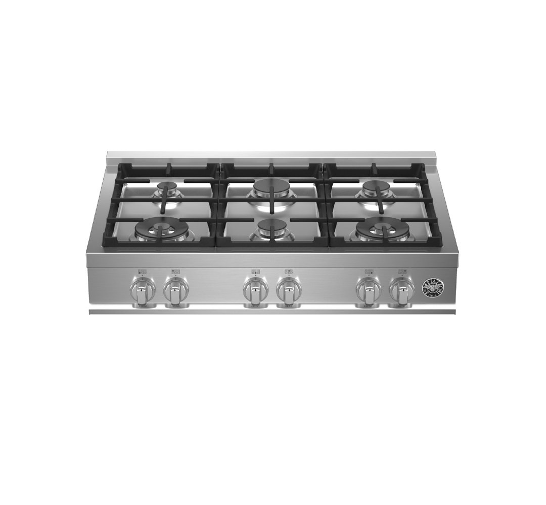 36" Gas Cooktop with 6 Burners Bertazzoni Hardware 