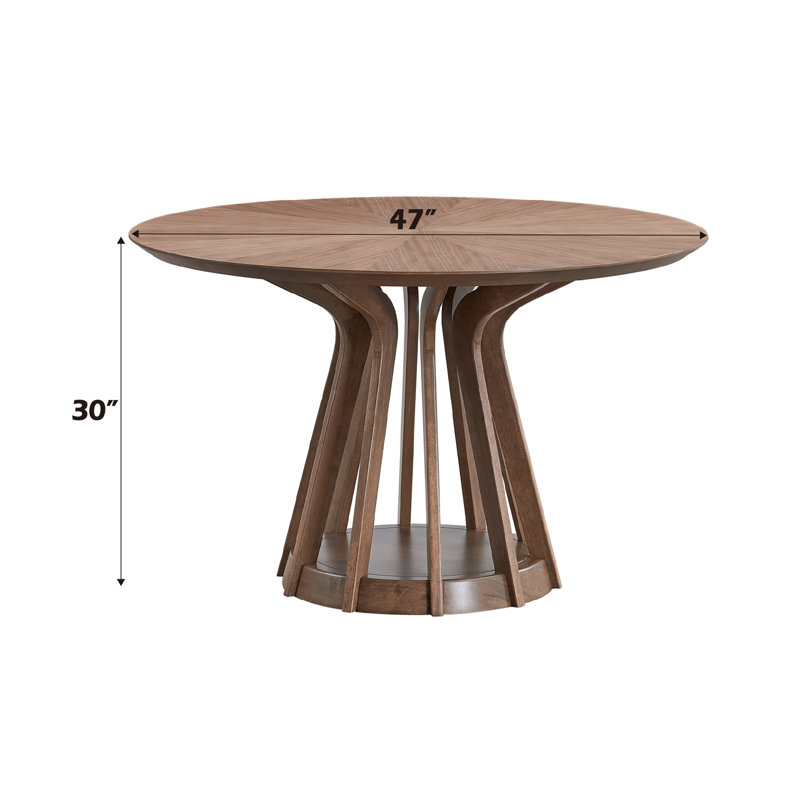 Seda Walnut Finish Round Dining Table