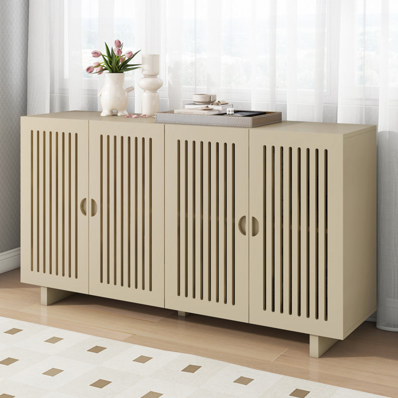 Buffet de style moderne avec espace de rangement, porte creuse et 2 tablettes réglables pour le salon et la salle à manger