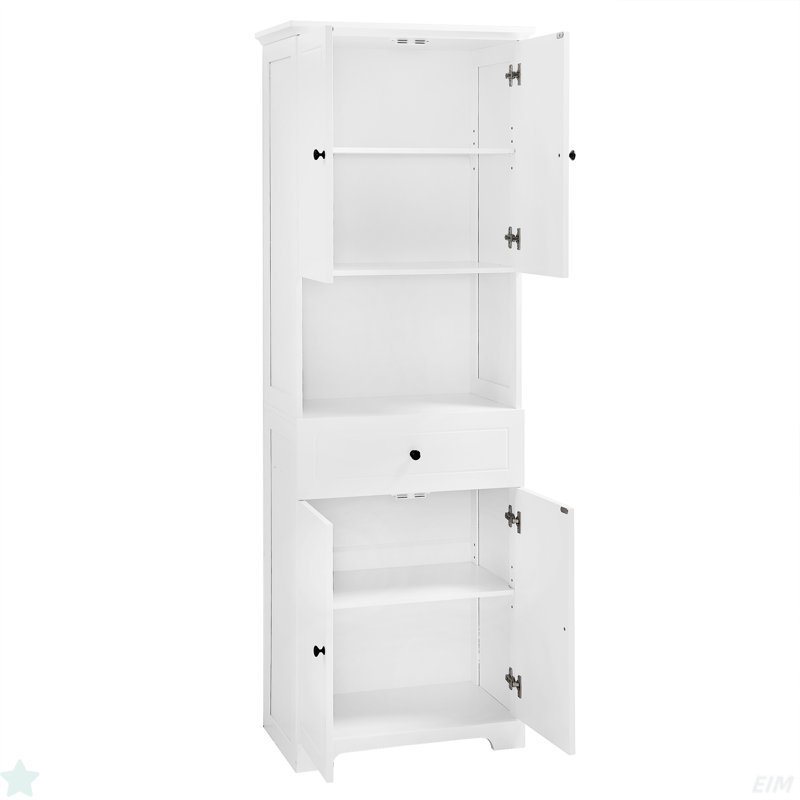 Freestanding Bathroom Cabinet With Multiple Storage System, White