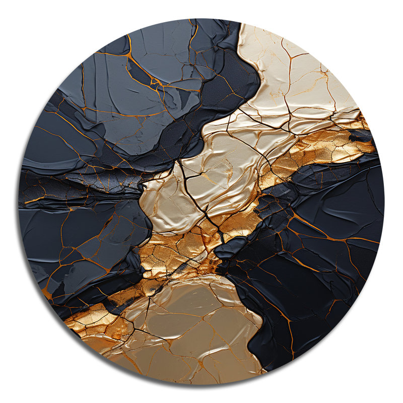 Phelan - Reproduction d'art abstrait en métal rond, H 36 po x l 36 po