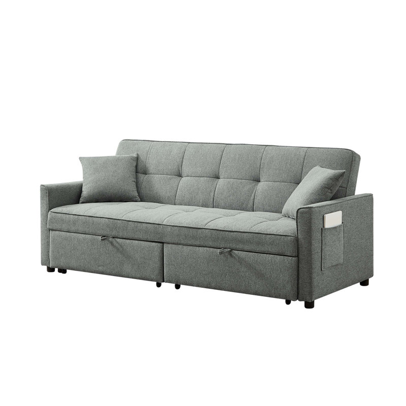 Jahari Upholstered 80.7'' Sofa, Dark Gray Polyester