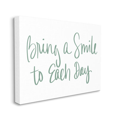 «Bring A Smile Chaque Jour», phrase verte - art textuel
