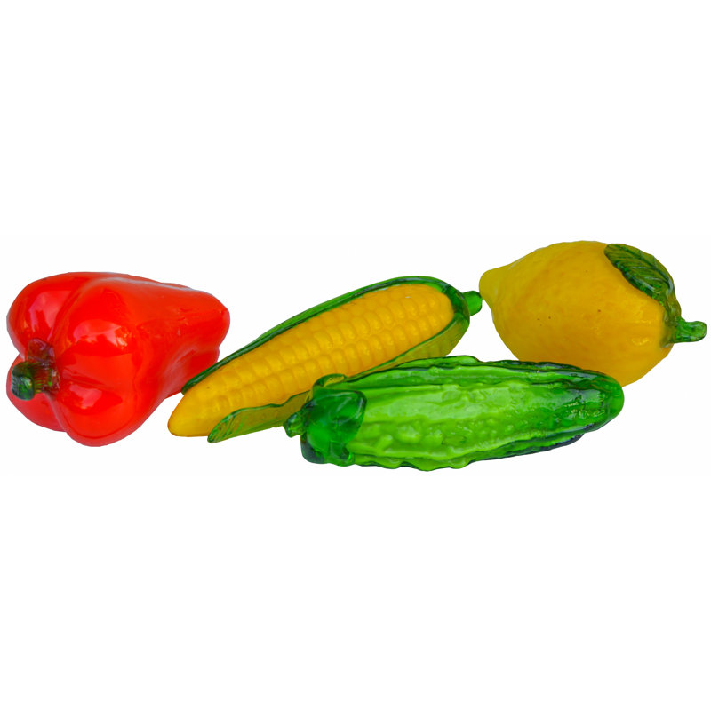 Midcentury Glass Vegetables, S/5