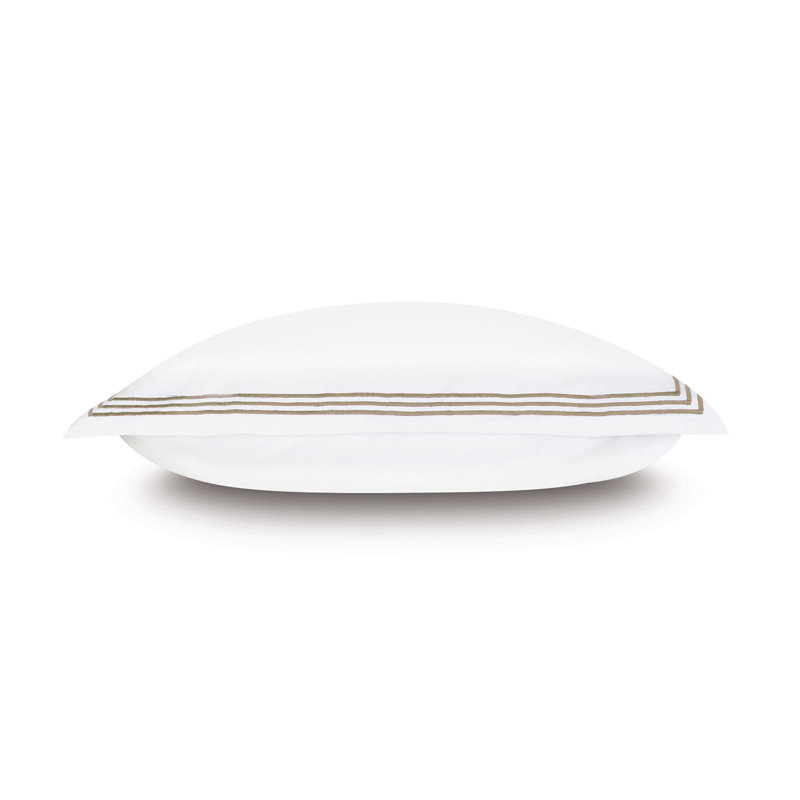 Tessa Cotton Sham Set, White/Sable, Queen, Multi-stripe