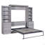 Lit escamotable avec tablettes et tiroirs de rangement