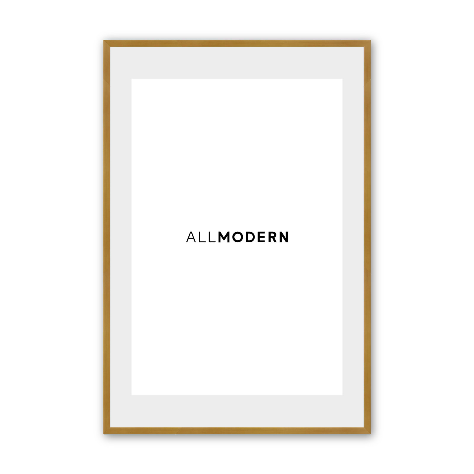 Williston Solid Wood Picture Frame with Mat, 9.75" W x 11.75" H, Polished Gold, Yes