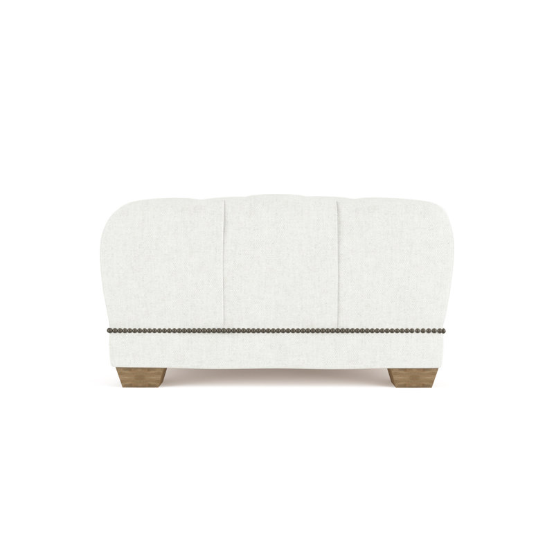 Repose-pieds Hudson, Velours moelleux blanc, Ébène