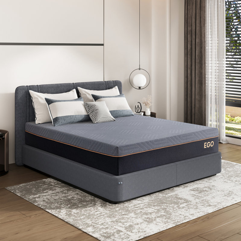 Matelas en mousse viscoélastique imprégnée de cuivre mi-ferme 12 po EGOHome, Lit simple
