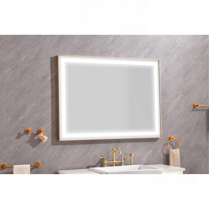 48 "36" miroir de salle de bain mural avec lumière élevée et anti-buée séparément