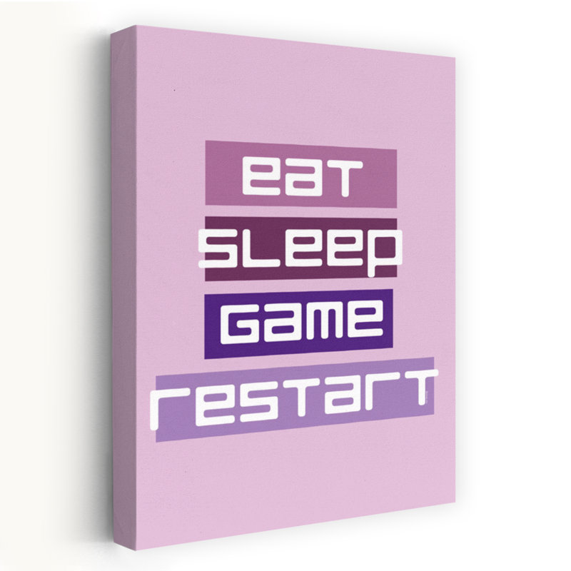 «Eat Sleep Restart - Contemporary Eat Sleep Game Restart Gaming Lifestyle», H 48 po x l 32 po