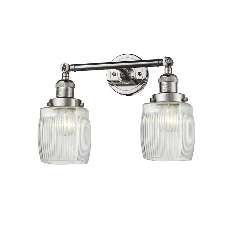 Éclairage pour salle de bain à intensité variable 2 lumières Mireya, Ampoule non incluse, Nickel poli