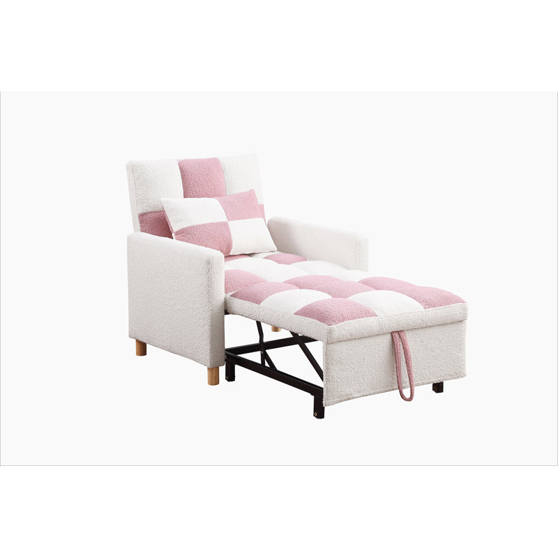 Chaise d'appoint rembourrée Somdath, Rose / blanc en double