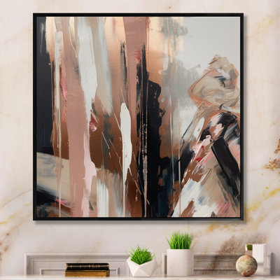 «Brown and Black Beyond Boundaries I», art abstrait encadré