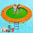 12 FT Round Floating Ring Inflatable Water Hammock with Soft Ladder, Heavy Duty Lake Raft for Pool and Lake, Inflatable Raft Fits Multiple People for Summer Party, Orange+Green