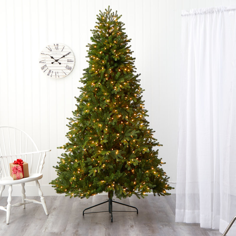 Lighted Artificial Christmas Tree, 7'6" H