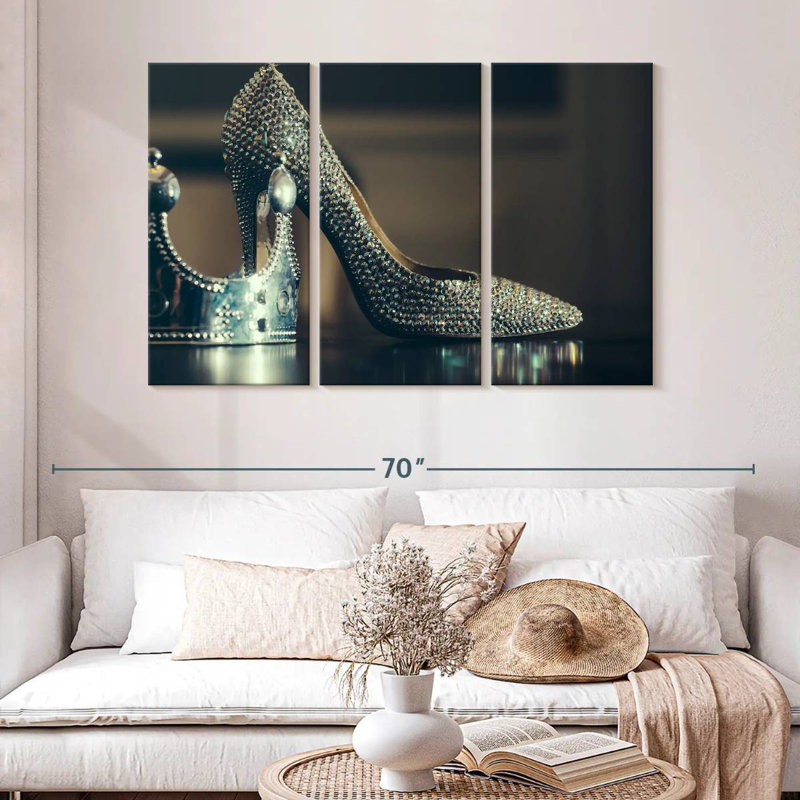 Shuttleworth Silver High Heels, 32" H x 50" W