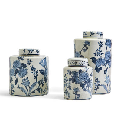 Ensemble de 3 pots à fleurs décoratifs en porcelaine