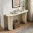 Modern Faux Marble Console Table with Rounded Edges and Sturdy Base