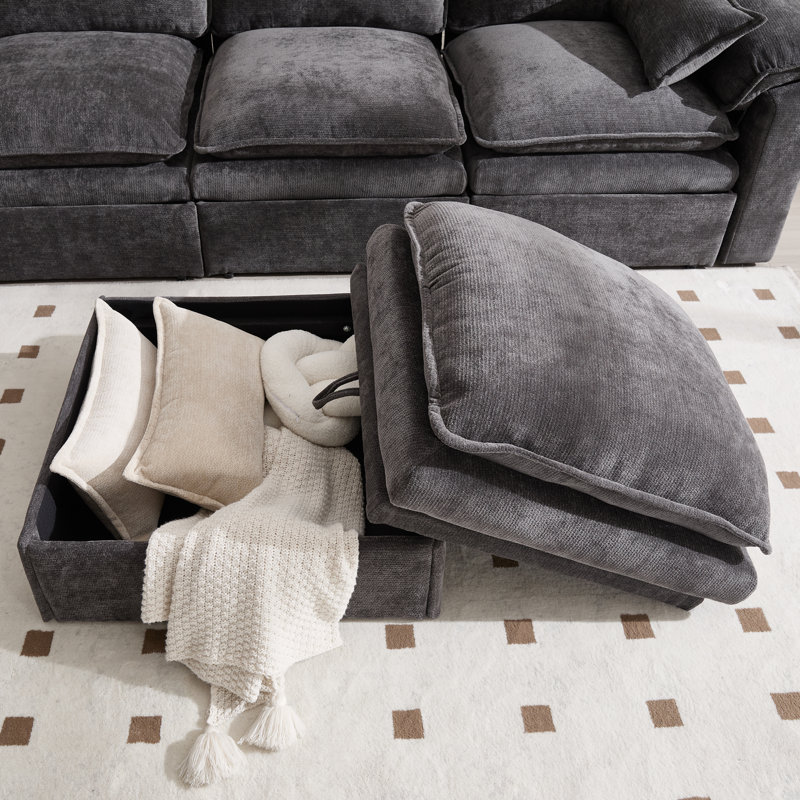 6061 Gray Sectional Sofa B3, Gray