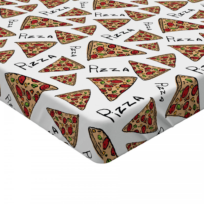 Pizza Microfibre Jersey Knit Fitted Sheet, European Double (140 x 200cm)