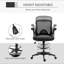 Mesh Drafting Chair, Tall Office Chair With Lumbar Support, Flip-Up Armrests, Footrest Ring And Adjustable Seat Height