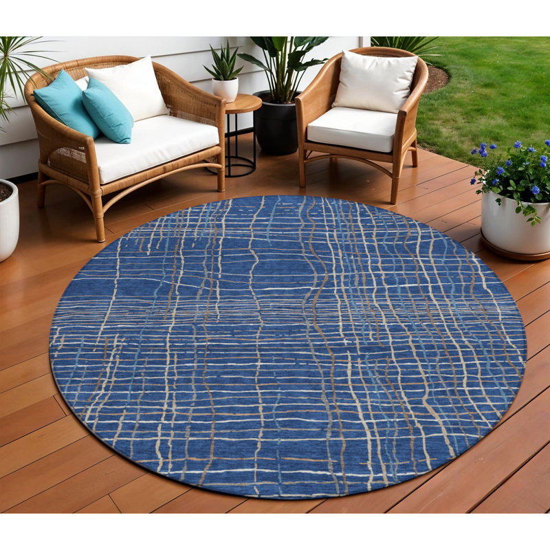 Tapis intérieur lavable rayé 8 pi