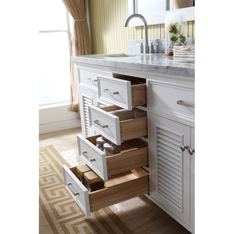 Kensington 73 in. Double Vanity with Mirror, White