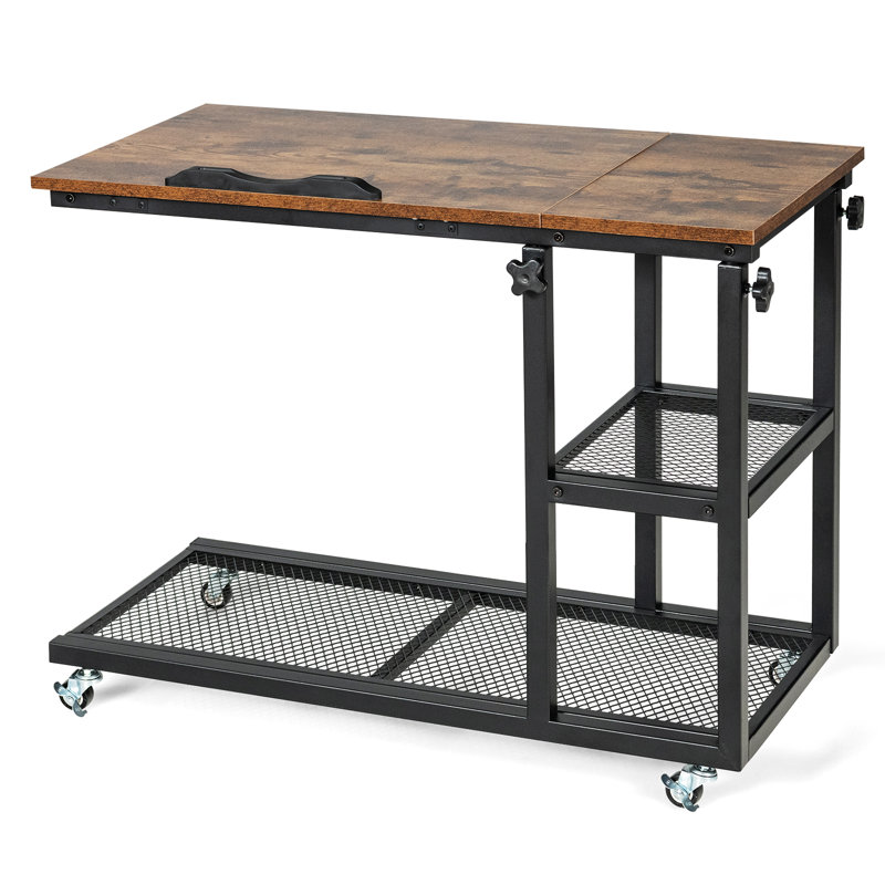 Cramerton Side Table with Storage, Brown Wood