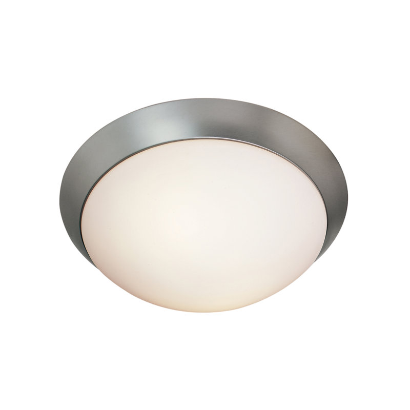 Arterburn - Dimmable LED -Flush Mount - Brushed Steel - Opal