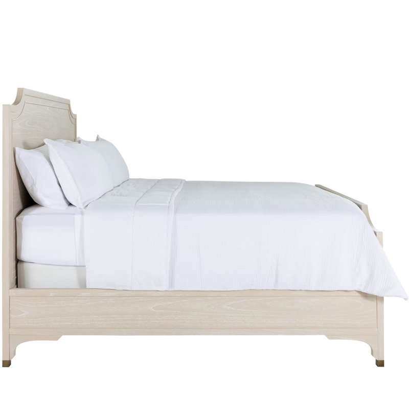 Alexandra Bed - Dark, Queen, Cerused White/Stained Gold
