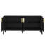 Armoire de rangement noire à 4 portes pour bureau en bois massif avec tablette réglable en bois de style moderne et 4 portes-367059759