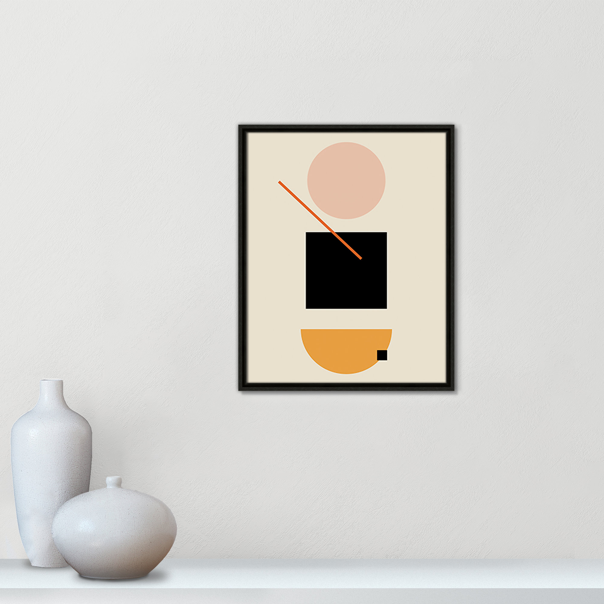 Simple Shapes by Daniela Santiago, Espresso Framed, 21.5" H x 17.5" W x 2" D