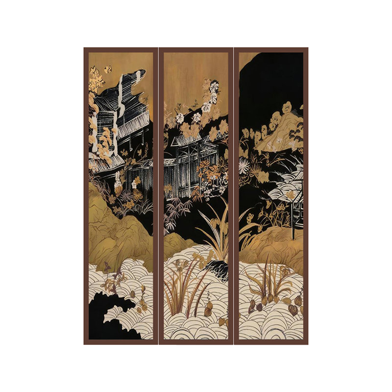 Paravent de salon en bois massif style français Mid-Century Georgette