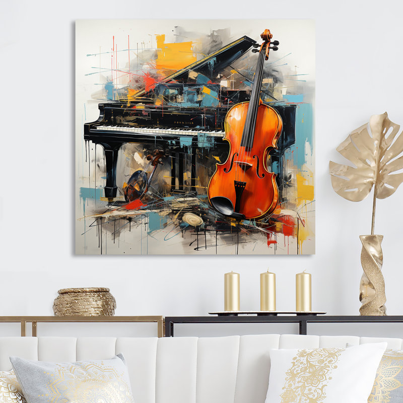 Musique dynamique ballade audacieuse - musique, art mural, H 36 po x l 36 po x P 1,5 po, Toile tendue