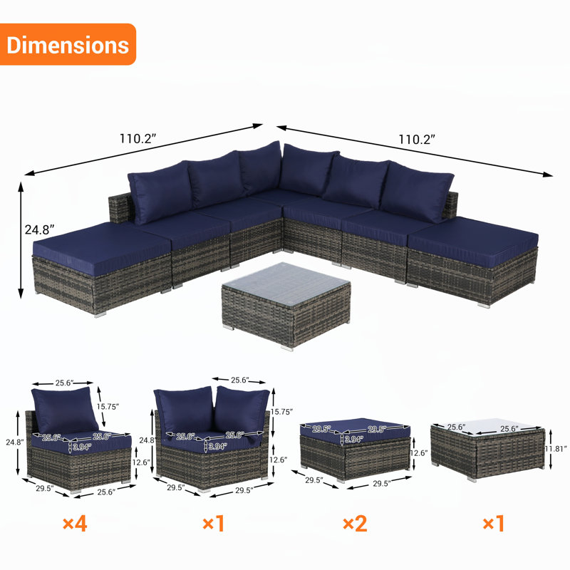Patio Dining Sets, Dark Blue