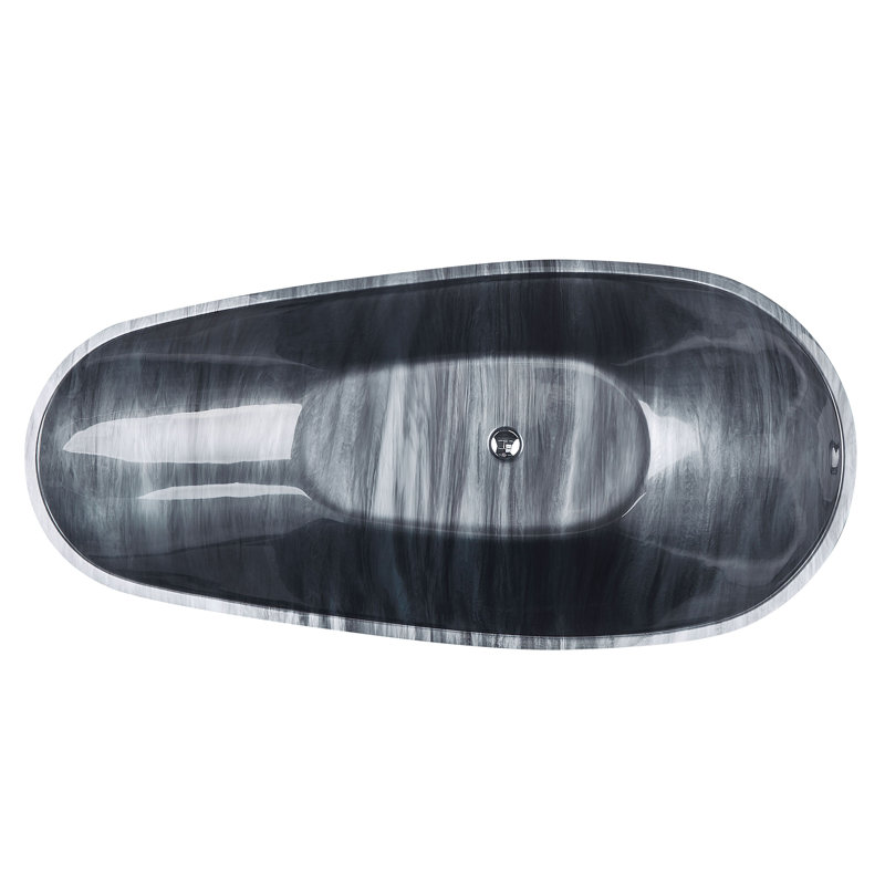 Thurber x Freestanding Acrylic Bathtub with Tap, Black