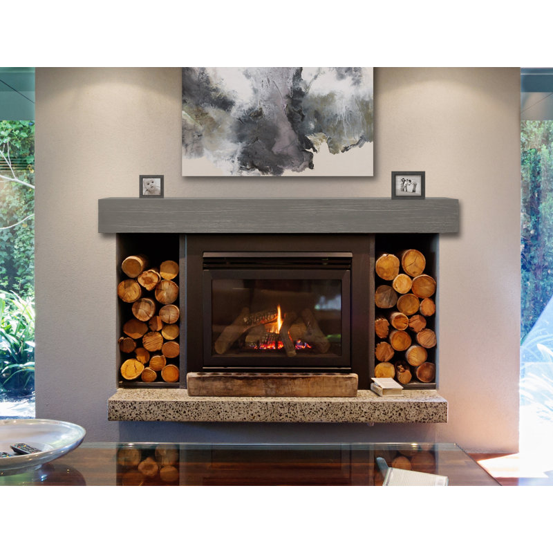 The Zachary Non-Combustible Smooth Fireplace Mantel Shelf ASTM E136, 60", Graywash