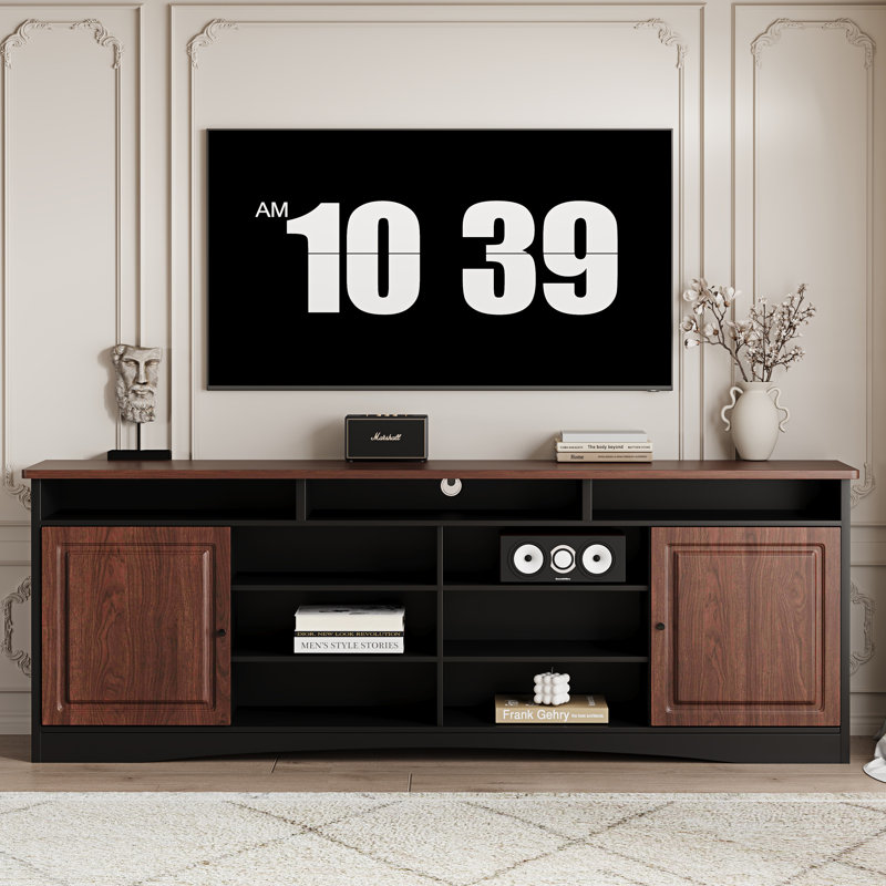 78'' Media Console TV Stand for TVs up to 85" with Open Shelf and Storage Cabinet