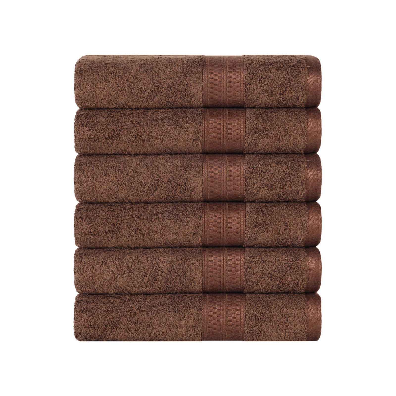 Nolhan Bamboo Cotton Hand Towel Set, Cocoa