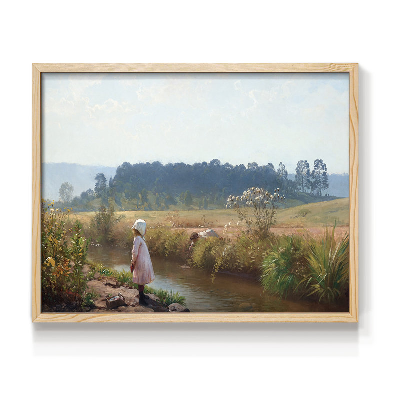 Washing Day -Framed Print - Restickable, Natural, 16" H x 20" W