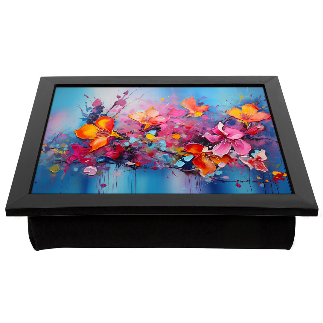 Floral Art Abstract  Lap Tray with Cushion