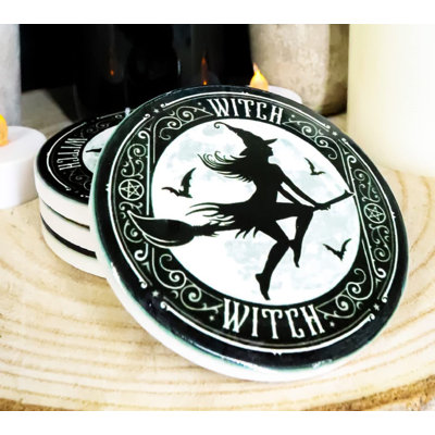 Ceramic Round 4 Piece Coaster Set