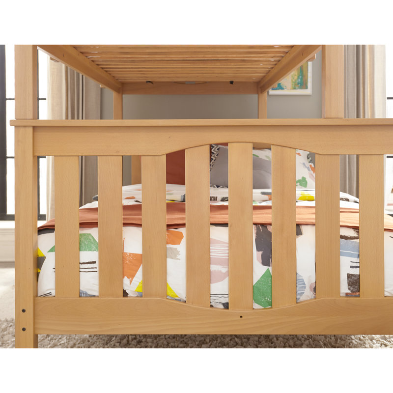 Edington Kids Twin Over Full Bunk Bed, Natural Birch