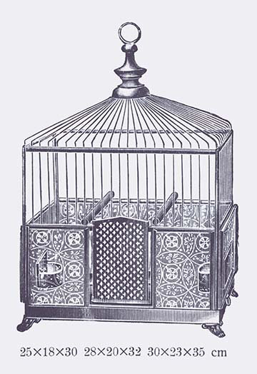 Cage à oiseaux ornée g, impression, H 66 po x l 44 po x P 1,5 po